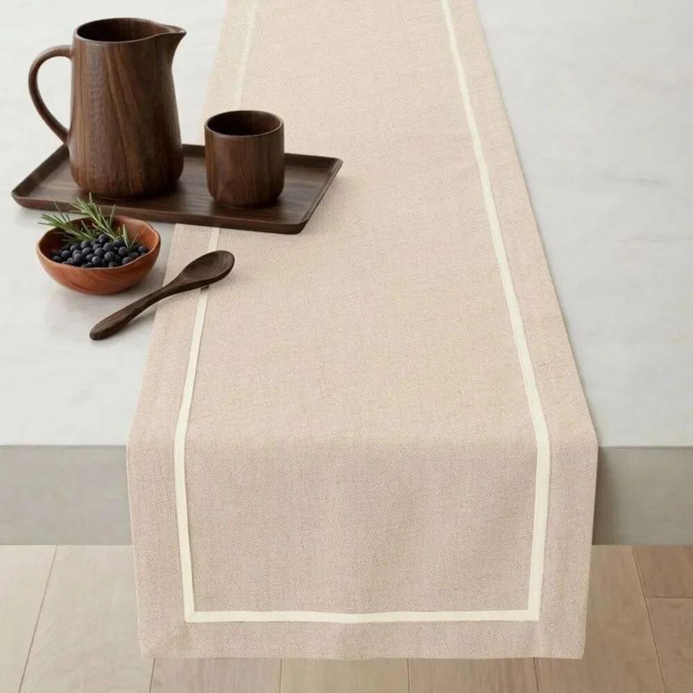 Solino Home Linen Natural Table Runner 14 x 72 Inches - Kensington